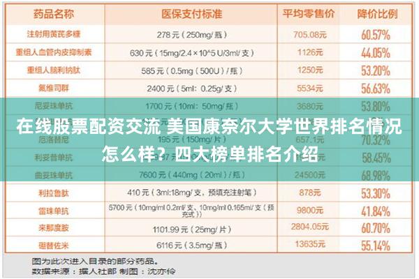 在线股票配资交流 美国康奈尔大学世界排名情况怎么样？四大榜单排名介绍