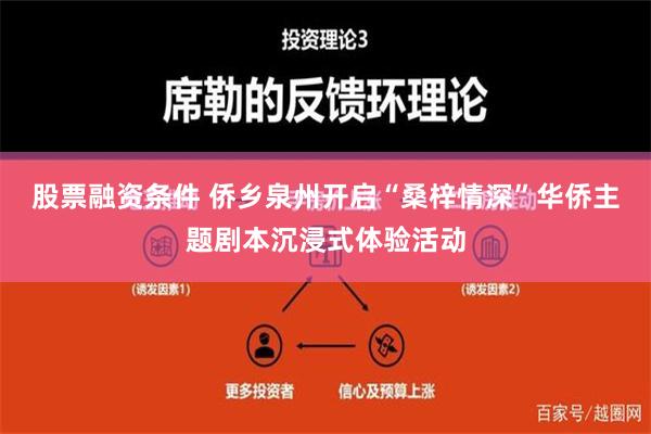 股票融资条件 侨乡泉州开启“桑梓情深”华侨主题剧本沉浸式体验活动